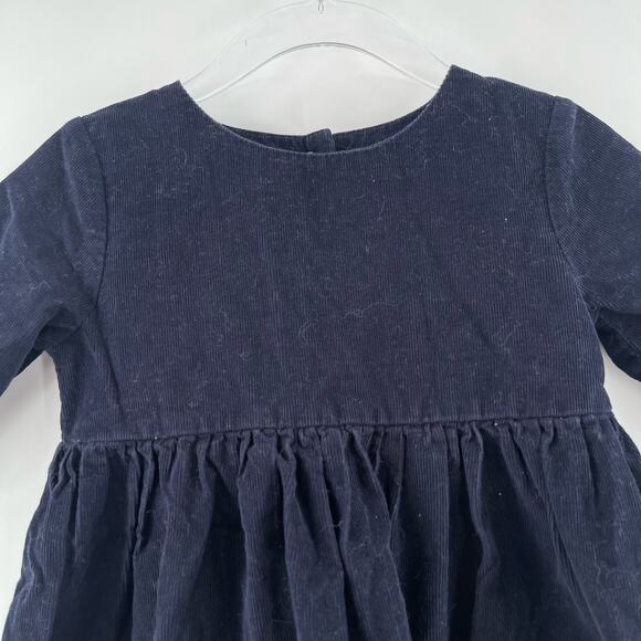 BELLA BLISS Dress Size 3 Boutique Corduroy Green Navy Toddler Girl Prep Holiday - Picture 4 of 12